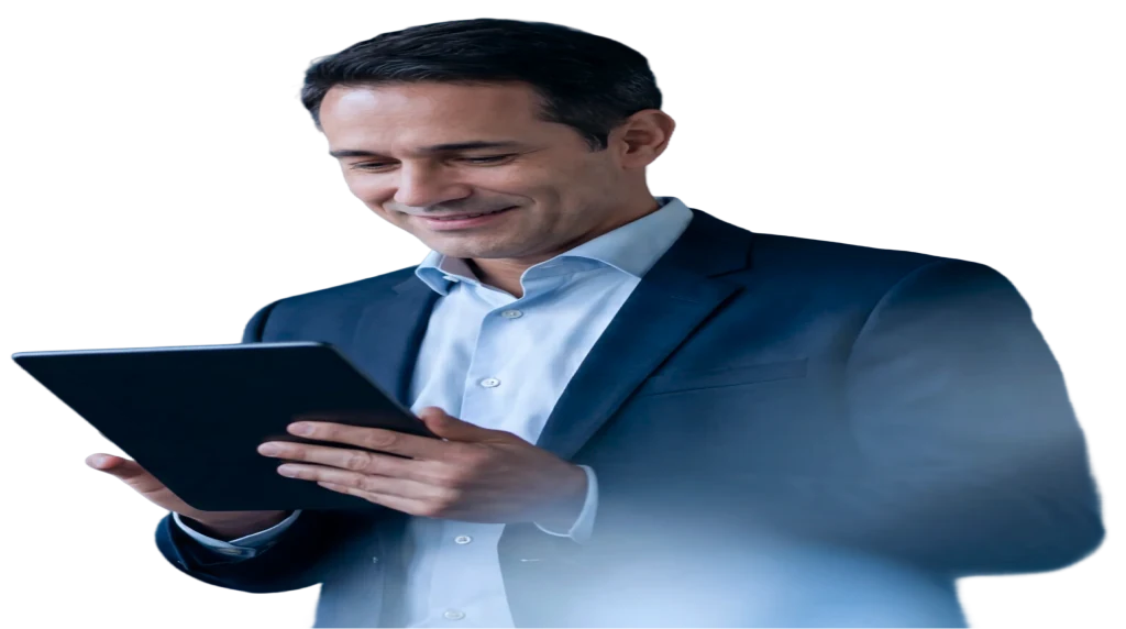Especialista com tablet
